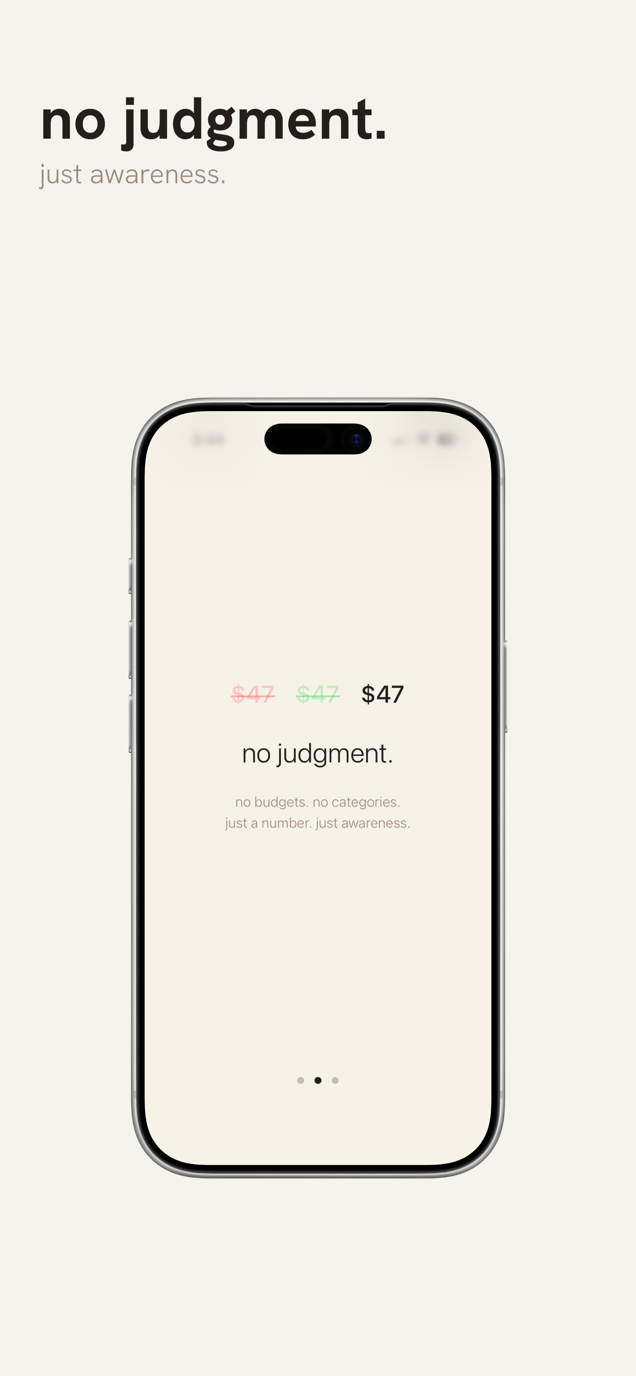 no judgment. just awareness.