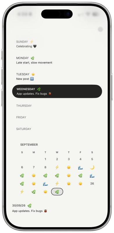 Barely Said — Week view