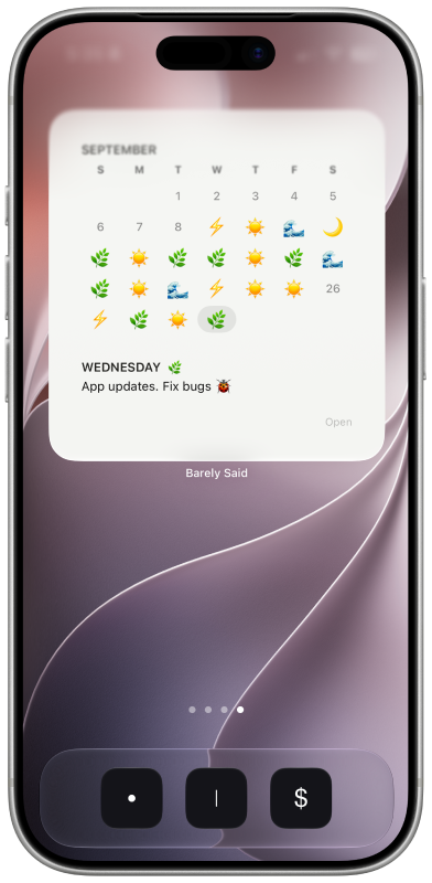 Barely Said — Large widget