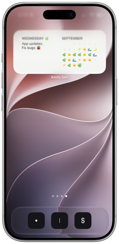 Barely Said — Medium widget